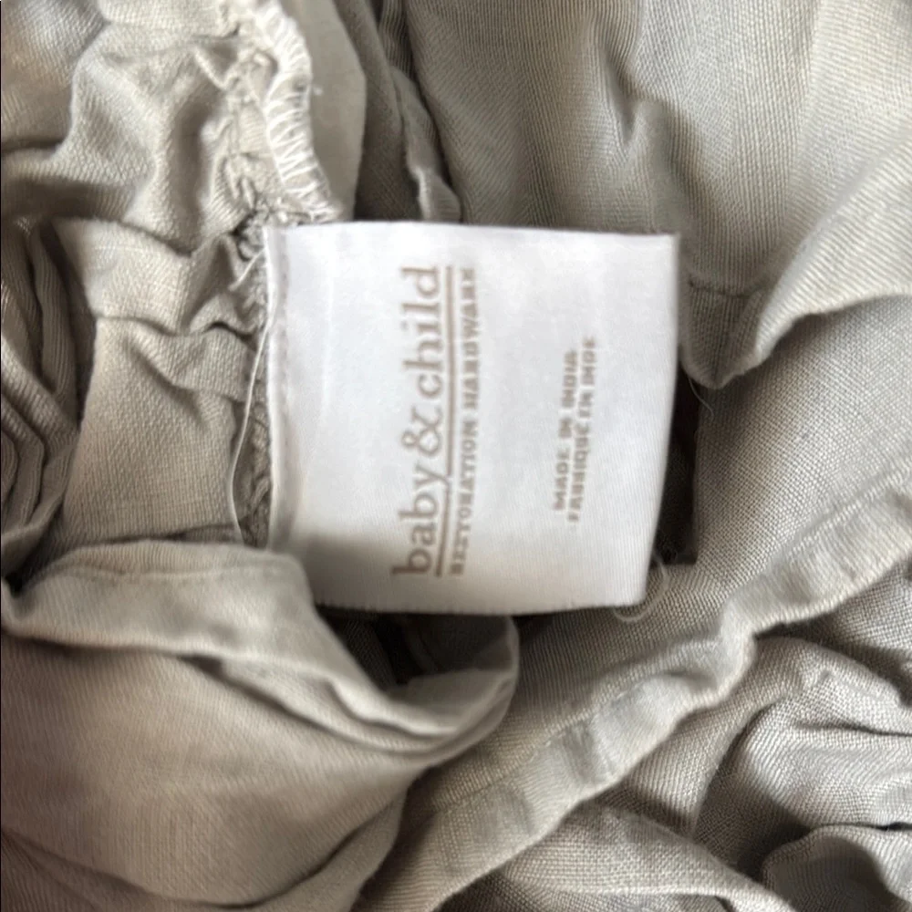 Restoration Hardware Child and Baby Belgian linen crib skirt gray